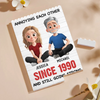 Custom Vertical Rectangle Shaped Building Brick Blocks - Personalized Anniversary Wedding Gifts For Husband And Wife, Him And Her - Still Bugging Each Other Daily