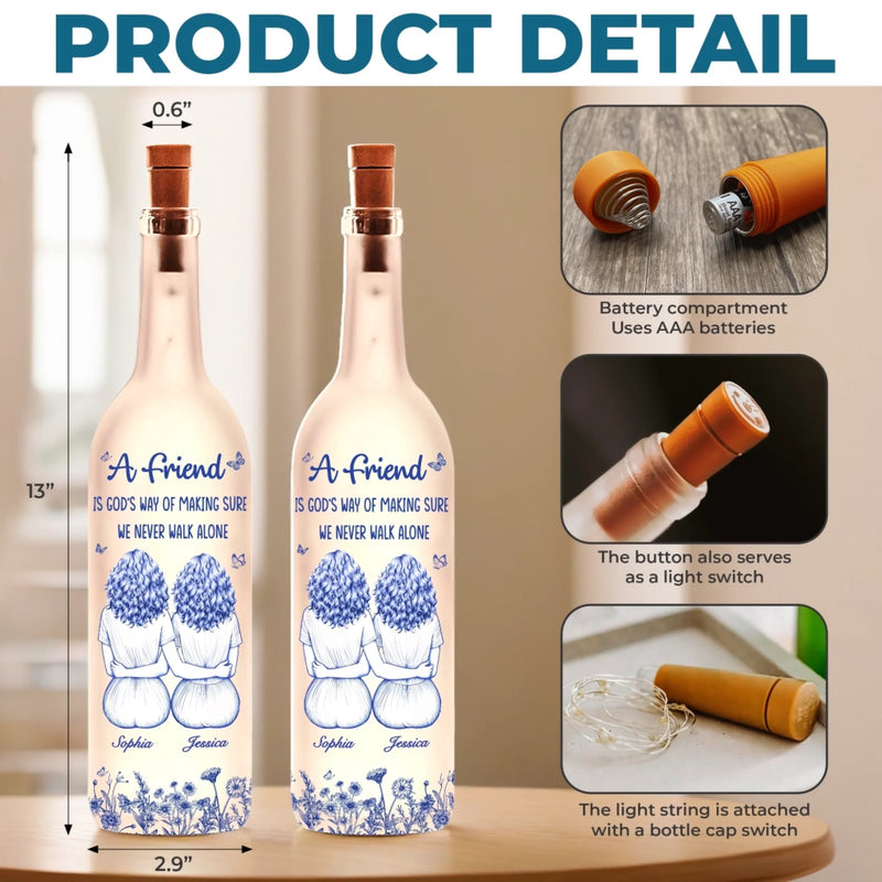 Custom Bottle Lamp - Personalized Best Friend Birthday Gifts For Women - Grow An Old Friend