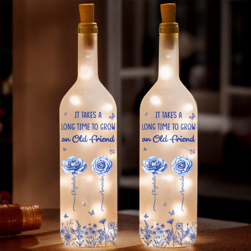 Custom Bottle Lamp - Personalized Best Friend Birthday Gifts For Women - A True Friend Is A Treasure