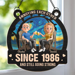 Custom Window Hanging Suncatcher Ornament - Personalized Anniversary Wedding Gifts For Husband And Wife, Him And Her - Built On Jokes, Sealed With A Kiss