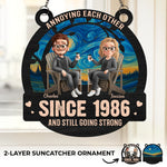 Custom Window Hanging Suncatcher Ornament - Personalized Anniversary Wedding Gifts For Husband And Wife, Him And Her - Built On Jokes, Sealed With A Kiss