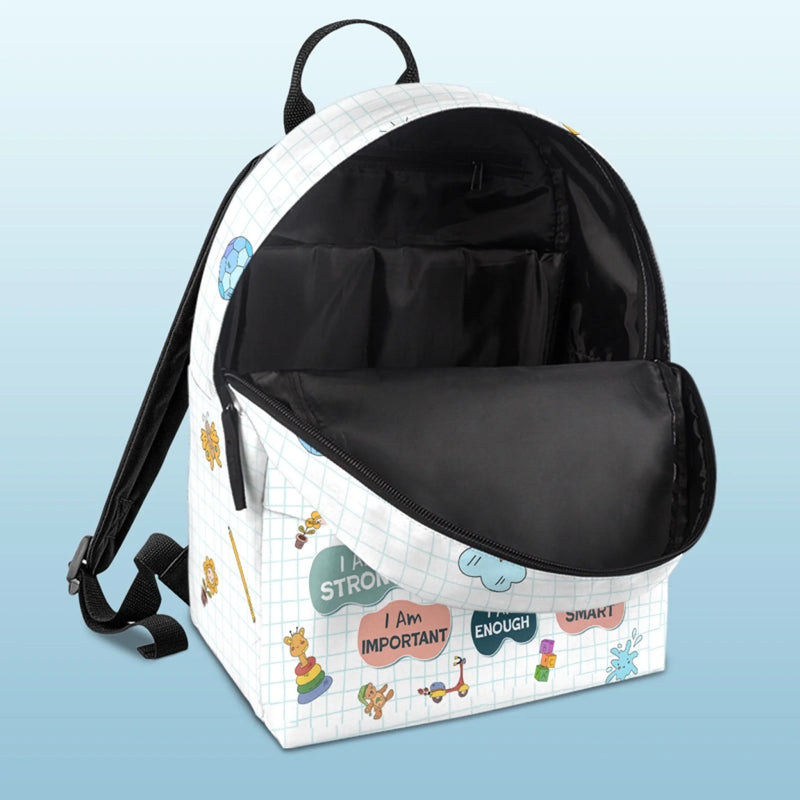 Custom Kids Backpack, Water Bottle, Lunch Bag - Personalized Back To School Gifts For Kids - I Am Kind, I Am Grateful