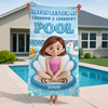 Serviette de plage personnalisée - Cadeaux de vacances et de voyage personnalisés pour la famille et les enfants - Fête de piscine pour petits-enfants