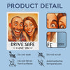 Custom Photo Funny Caricature Acrylic Car Ornament - Personalized Anniversary Wedding Gifts For Husband And Wife, Him And Her - Safe Driver, Happy Lover