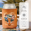 Custom Leather Can Cooler - Personalized Anniversary Wedding Gifts For Campers, Husband And Wife, Him And Her - Lost In The Woods, Found A Beer