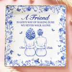 Custom Full-Print Jewelry Dish - Personalized Best Friend Birthday Gifts For Women - We Never Walk Alone
