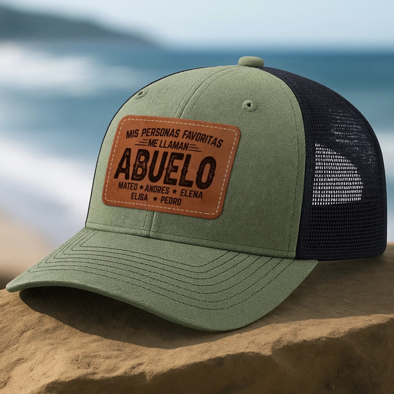 Sombrero Con Parche De Cuero Con Forma Personalizada - Regalos De Cumpleaños Personalizados Para Papá, Abuelo - Abuelo Cariñoso Siempre A Tu Lado