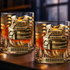 Custom 11oz Whiskey Glass - Personalized Funny Gifts For Best Friends, Family, Coworker, Work Bestie - Toast To Courage And Valor