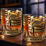 Custom 11oz Whiskey Glass - Personalized Funny Gifts For Best Friends, Family, Coworker, Work Bestie - Toast To Courage And Valor