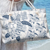 Custom Canvas Beach Bag - Personalized Summer Vacation And Travel Gifts For Women, Grandma - Turtle Crew Needs A Nana