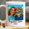 Mug photo personnalisé humoristique avec caricature - Cadeaux d'anniversaire de mariage personnalisés pour mari et femme, lui et elle - Je suis à toi. Aucun retour ni remboursement.