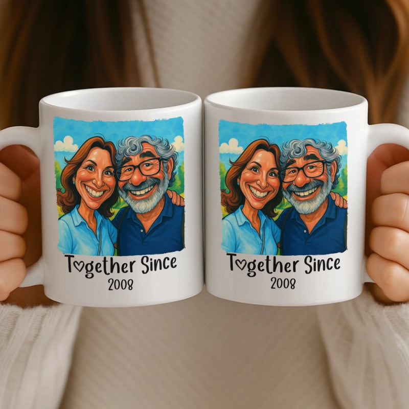 Custom Photo Funny Caricature Mug - Personalized Anniversary Wedding Gifts For Husband And Wife, Him And Her - I'm Yours No Returns Or Refunds