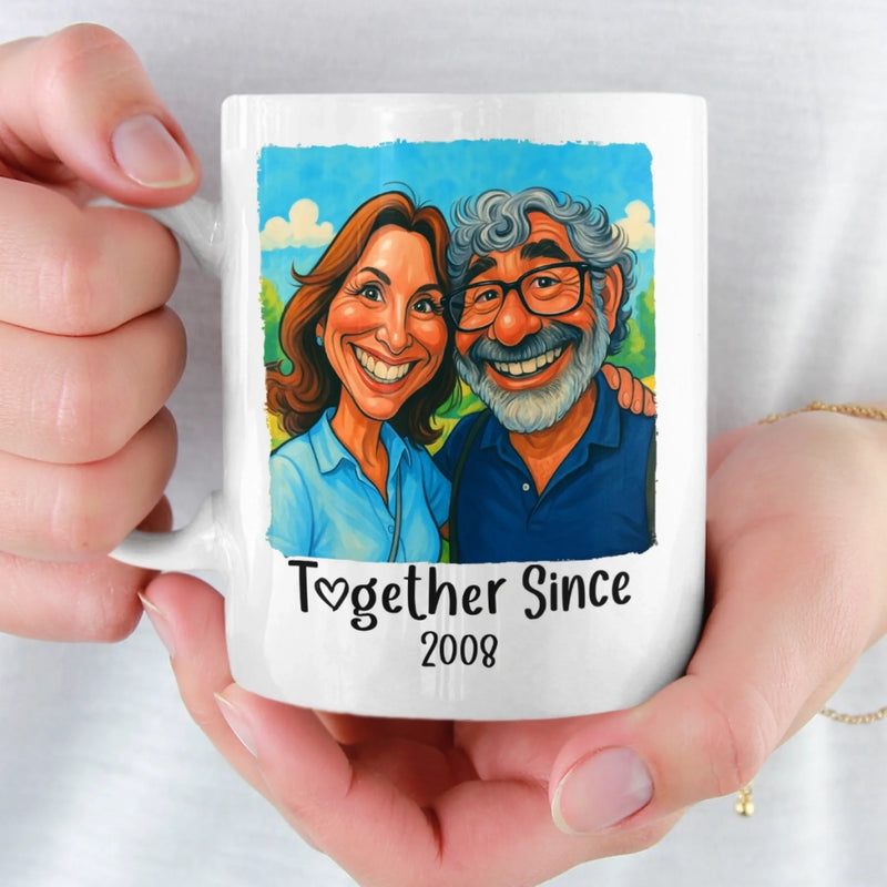 Custom Photo Funny Caricature Mug - Personalized Anniversary Wedding Gifts For Husband And Wife, Him And Her - I'm Yours No Returns Or Refunds