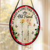 Custom Stained Glass Window Hanging Suncatcher - Personalized Best Friend Birthday Gifts For Women - Blooming Bonds That Last Forever