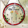 Custom Stained Glass Window Hanging Suncatcher - Personalized Best Friend Birthday Gifts For Women - Blooming Bonds That Last Forever