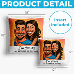 Custom Photo Funny Caricature Pillow - Personalized Anniversary Wedding Gifts For Husband, Wife, Couple - Together Since