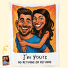 Custom Photo Funny Caricature Blanket - Personalized Anniversary Wedding Gifts For Husband And Wife, Him And Her - Annoying Each Other
