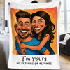 Custom Photo Funny Caricature Blanket - Personalized Anniversary Wedding Gifts For Husband And Wife, Him And Her - Annoying Each Other