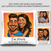 Custom Photo Funny Caricature Pillow - Personalized Anniversary Wedding Gifts For Husband And Wife, Him And Her - Together Since