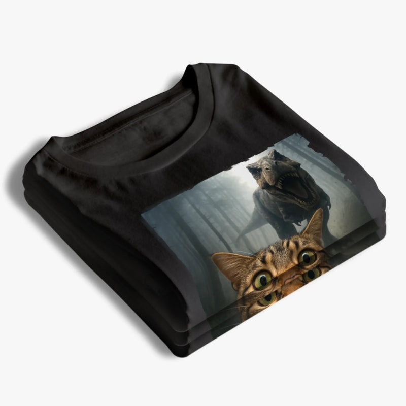 Custom Photo Unisex T-shirt, Premium T-shirt, Hoodie - Personalized Birthday Gifts For Dog Cat Lovers, Dog Dad And Mom, Cat Owners - Living That Dino Danger Life