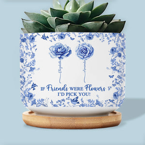 Pot de fleurs en céramique personnalisé pour la décoration intérieure – Cadeaux d'anniversaire personnalisés pour les meilleures amies – Le temps nourrit des liens éternels