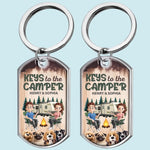 Custom Keychain - Personalized Birthday Camping Gifts For Husband And Wife, Dog Cat Lovers - Camper Vibes Only