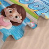 Custom Beach Towel - Personalized Summer Vacation And Travel Gifts For Family, Kids - Sunny Days, Happy Waves