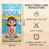 Custom Beach Towel - Personalized Summer Vacation And Travel Gifts For Family, Kids - Sunny Days, Happy Waves