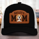 Custom Name Dog Dad Gifts for Dog Lovers - Personalized Custom Shaped Leather Patch Cap