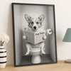 Custom Photo Bathroom Vertical Poster - Personalized  Birthday Gifts For Dog Cat Lovers, Dog Dad And Mom, Cat Owners - Do Not Disturb, I’m Reading The Dog Times