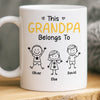 Mug personnalisé - Cadeaux d'anniversaire personnalisés pour papa et grand-père - Grand-père appartient aux enfants