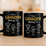 Custom Black Mug - Personalized Birthday Gifts For Dad, Grandpa - Grandkids Make Life Grand