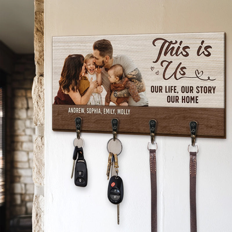 Custom Photo Key Hanger, Key Holder - Personalized Birthday Gifts For Mom, Dad, Kids - Your Welcome Starts Here