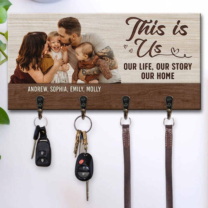 Custom Photo Key Hanger, Key Holder - Personalized Birthday Gifts For Mom, Dad, Kids - Your Welcome Starts Here