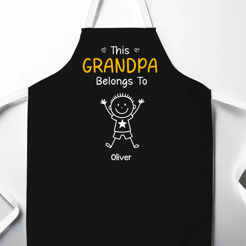 Custom Apron - Personalized Birthday Gifts For Dad, Grandpa - This Grandpa Loves His Crew
