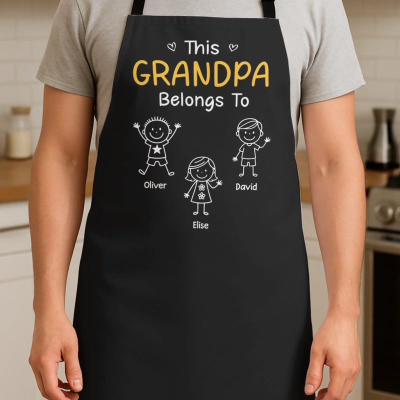 Custom Apron - Personalized Birthday Gifts For Dad, Grandpa - This Grandpa Loves His Crew