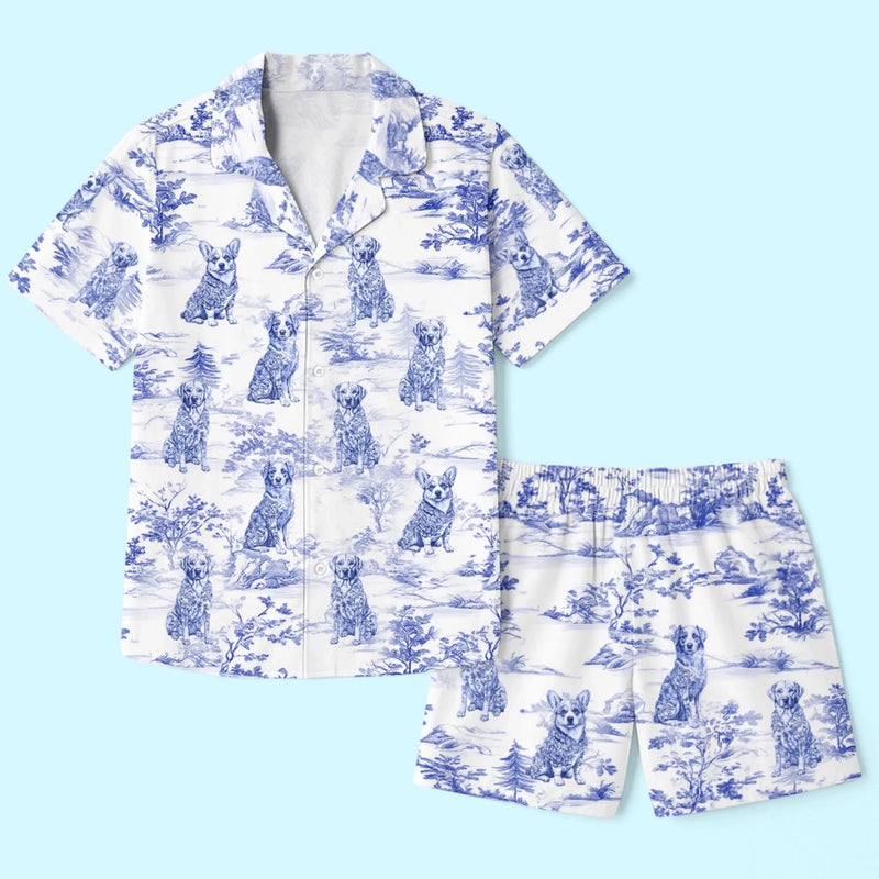 Custom Short Pajama Set - Personalized Birthday Gifts For Dog Lovers, Dog Dad And Mom - Living The Dog Lover Dream