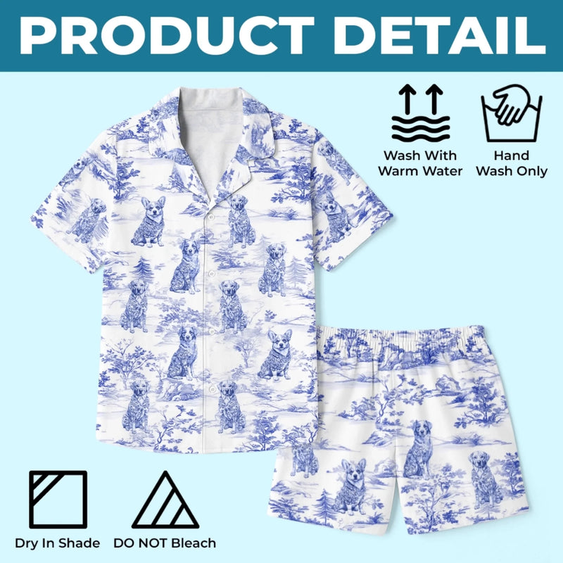 Custom Short Pajama Set - Personalized Birthday Gifts For Dog Lovers, Dog Dad And Mom - Living The Dog Lover Dream