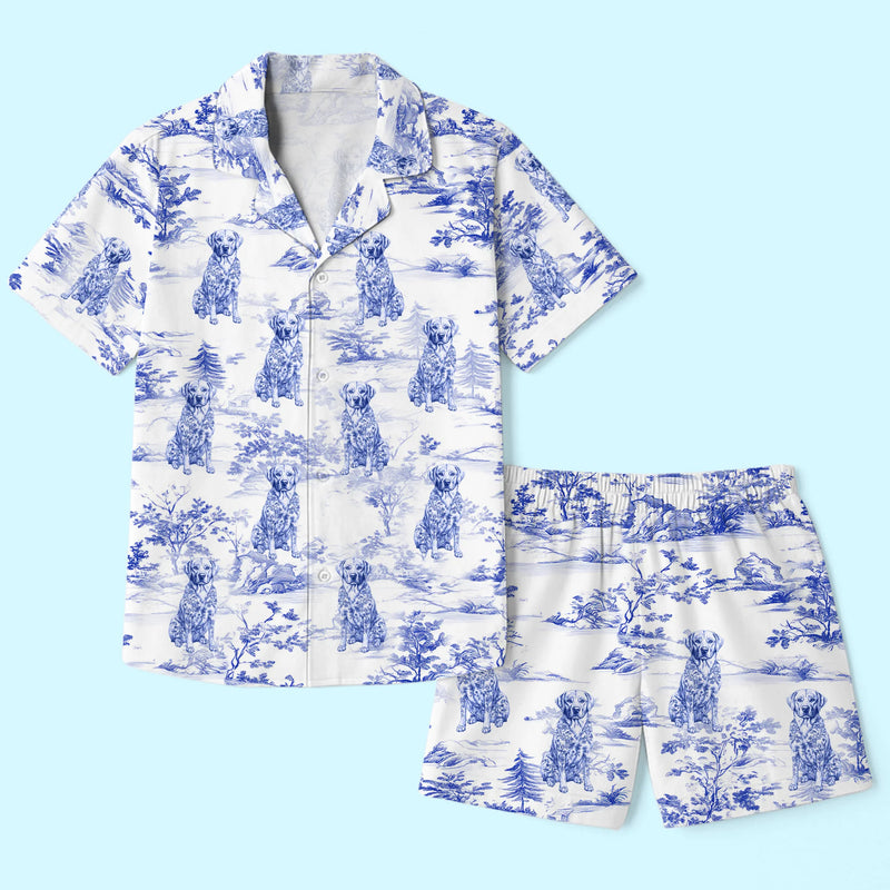 Custom Short Pajama Set - Personalized Birthday Gifts For Dog Lovers, Dog Dad And Mom - Living The Dog Lover Dream