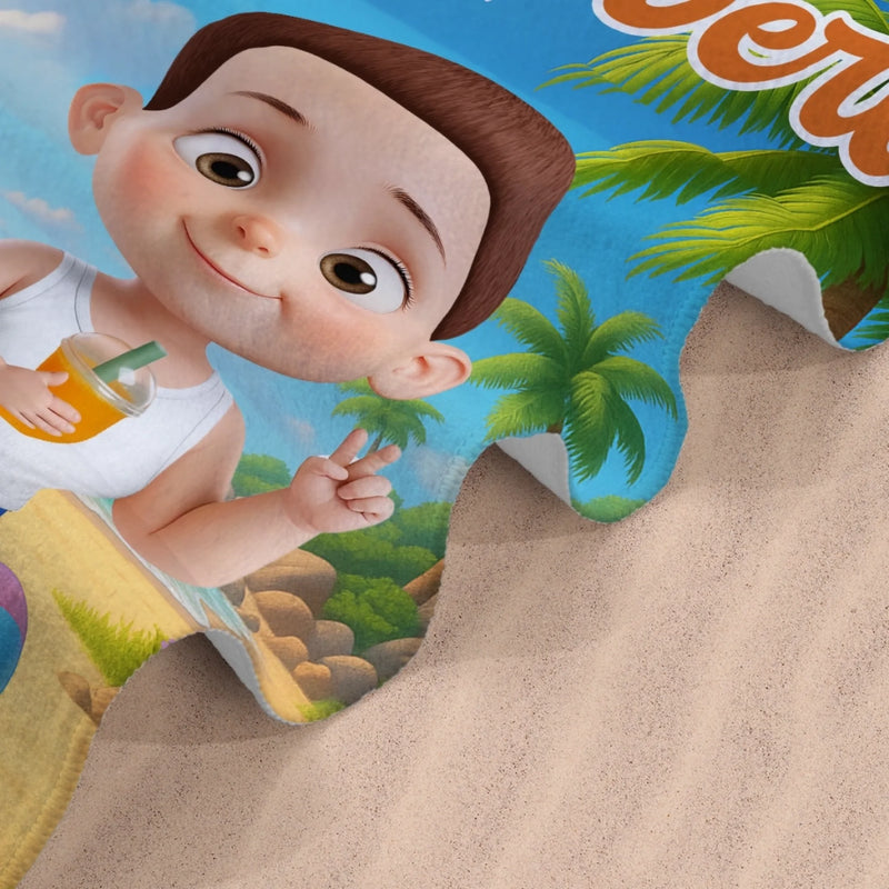 Custom Beach Towel - Personalized Summer Vacation And Travel Gifts For Family, Kids - Pool Party Pro