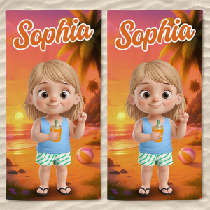 Custom Beach Towel - Personalized Summer Vacation And Travel Gifts For Family, Kids - Pool Party Pro