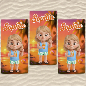 Custom Beach Towel - Personalized Summer Vacation And Travel Gifts For Family, Kids - Pool Party Pro
