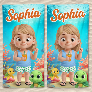 Custom Beach Towel - Personalized Summer Vacation And Travel Gifts For Family, Kids - Stay Cool, Pool Rules