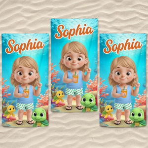 Custom Beach Towel - Personalized Summer Vacation And Travel Gifts For Family, Kids - Stay Cool, Pool Rules