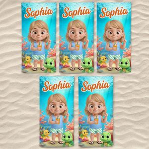 Custom Beach Towel - Personalized Summer Vacation And Travel Gifts For Family, Kids - Stay Cool, Pool Rules