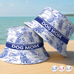 Custom Bucket Hat - Personalized Birthday Gifts For Dog Lovers, Dog Dad And Mom - Blue Toile, Golden Souls