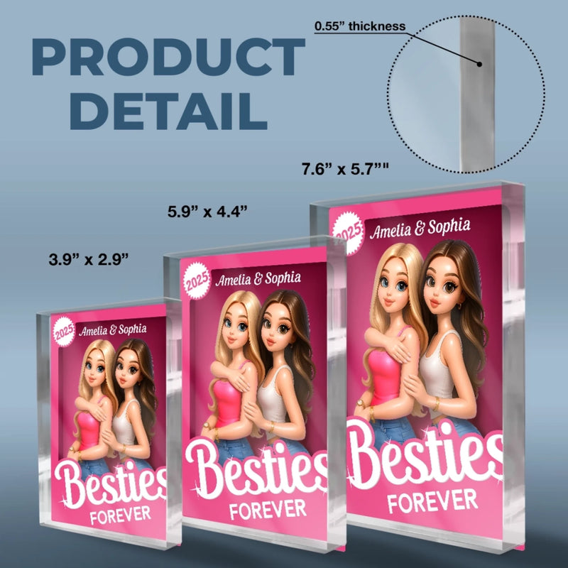 Custom Photo Rectangle Shaped Acrylic Plaque - Personalized Best Friend Birthday Gifts For Women, Besties, Sisters, BFF - Two Peas In A Pod