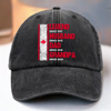Custom Photo Vintage Washed Denim Baseball Cap - Personalized Birthday Gifts For Dad, Grandpa - From Husband To Grandpa Legend