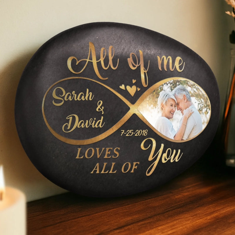Custom Photo Printed Rock - Personalized Anniversary Wedding Gifts For Husband And Wife, Him And Her - Love Without End Forever