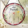 Blooming Together Through The Years - Bestie Personalized Custom Stained Glass Window Hanging Suncatcher - Gift For Best Friends, BFF, Sisters